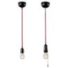 100812 & 100813 FITTING HANGLAMP TREKSCHAKELAAR ZWART BAKELIET ROOD TEXTIELSNOER