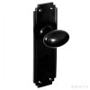 68082 Art Deco ovaal gladde deurknop getrapt deurschild zwart bakeliet