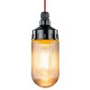 100853 Persglazen Hanglamp Zwart Bakeliet met Rood textielsnoer