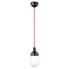 100855 Druppel Hanglamp Zwart bakeliet met Rood Textielsnoer