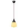 100857 Gebogen Kegel Hanglamp met Rood Textielsnoer