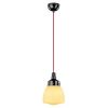 100857 Gebogen Kegel Hanglamp met Rood Textielsnoer