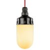 100845 Stolpglazen Hanglamp zwart bakeliet met rood textielsnoer